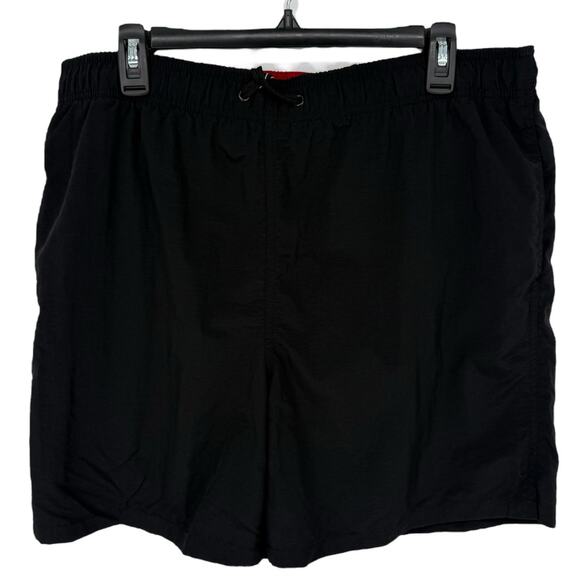 Merona Men’s Black Swim Trunks Size L Drawstring Waist 6” Inseam - Picture 1 of 5